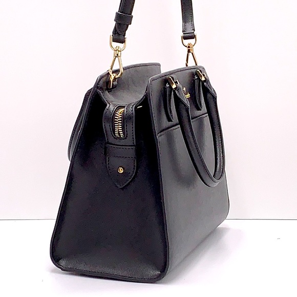 KATE SPADE Madison Saffiano Leather Medium Satchel BLACK COLOR - Picture 5 of 15
